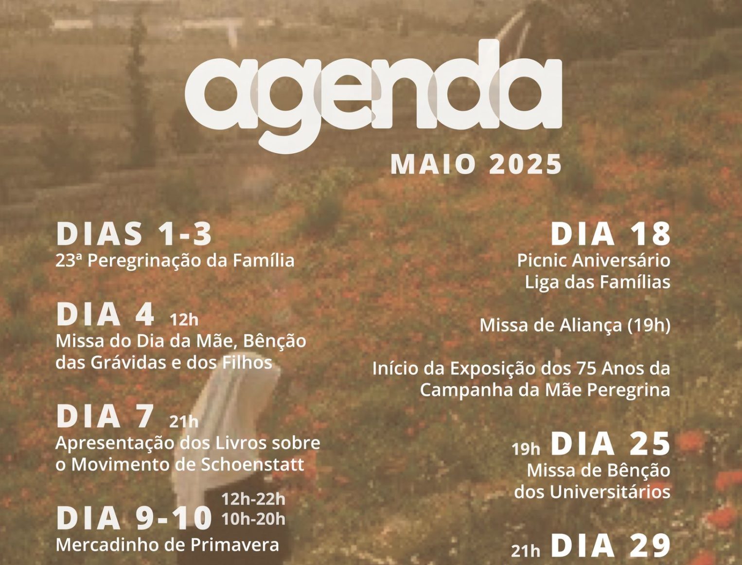 Calendário Maio