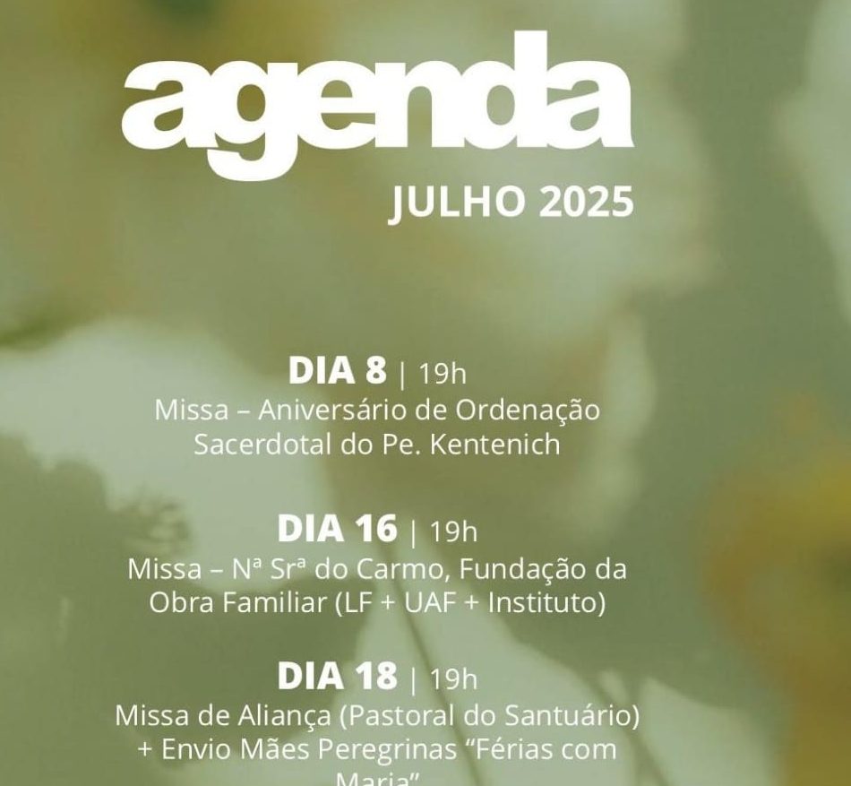 Calendário Julho
